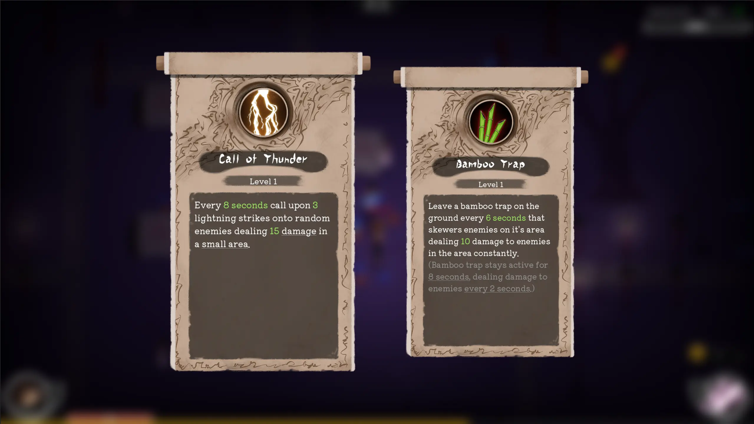 Gates of Yomi — Abilities Selection Screen